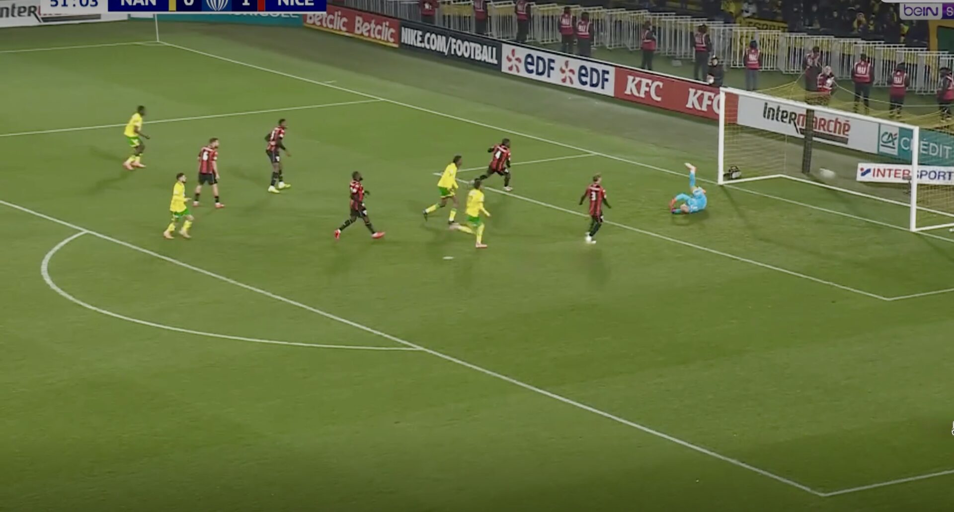 Coupe de France : FC Nantes – OGC Nice 1-1  Nice qualifié aux tirs au but (3-5)