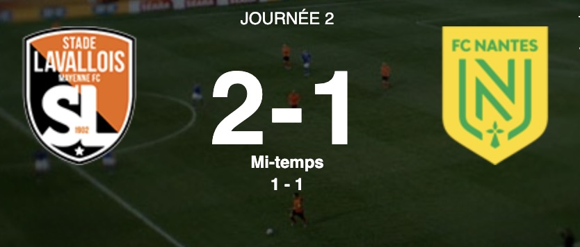 Ligue 2 – Laval-Nantes (2-1) : Laval remporte le derby au bout du suspense